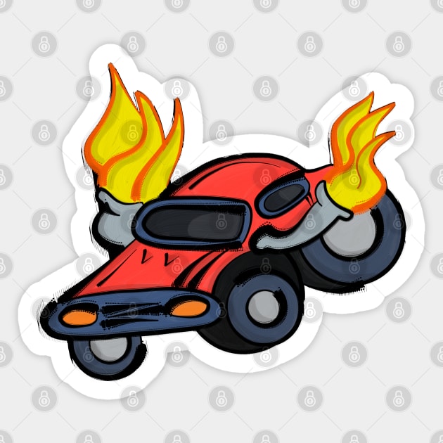 Flaming Car Sticker by DiegoCarvalho